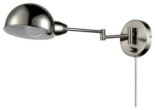 Globe Electric® 12706 Pharmacy Wall Sconce, Brushed Steel Finish