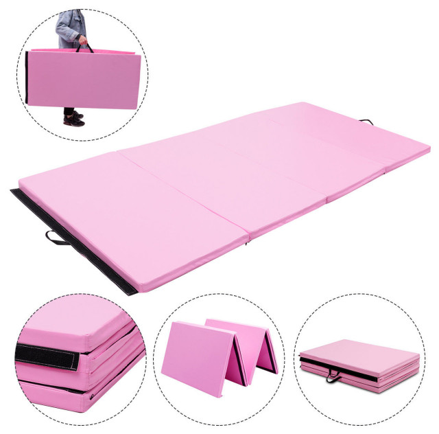 Gymax 4X8x2 Gymnastics Mat Thick Folding Panel Aerobics Exercise Gym