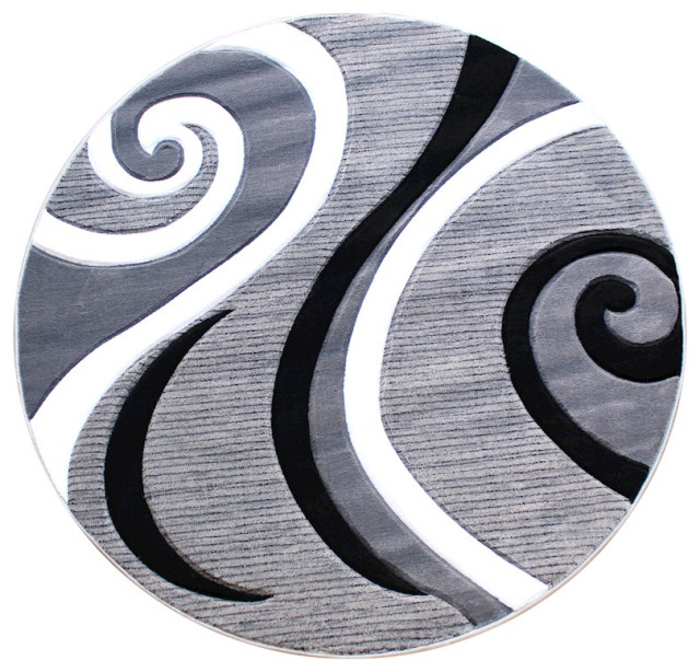 Flash Furniture Athos 5x5 Abstract Rug, Gray, KP-RG952-55-GY-GG ...