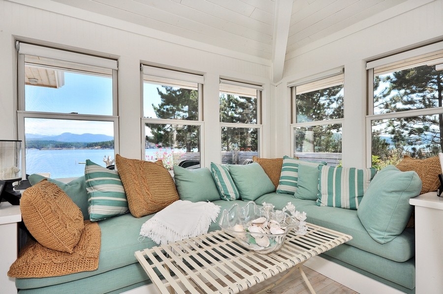 Design ideas for a beach style family room in Vancouver.