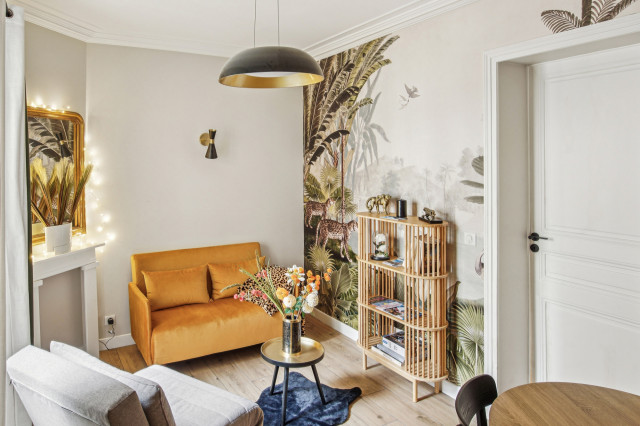 Didot - R&eacute;novation appartement / 35m2 exotisk-vardagsrum