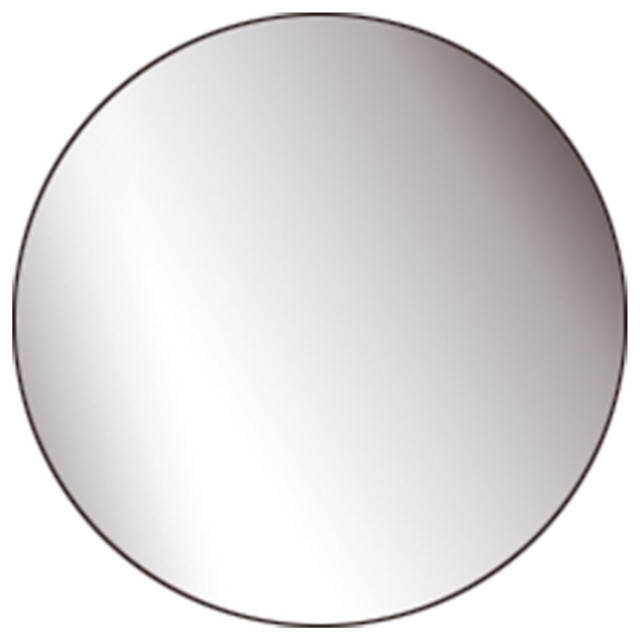 Cid Ayza 40" Round Mirror, Laminate Finish, Wall Hung, Matte Gray