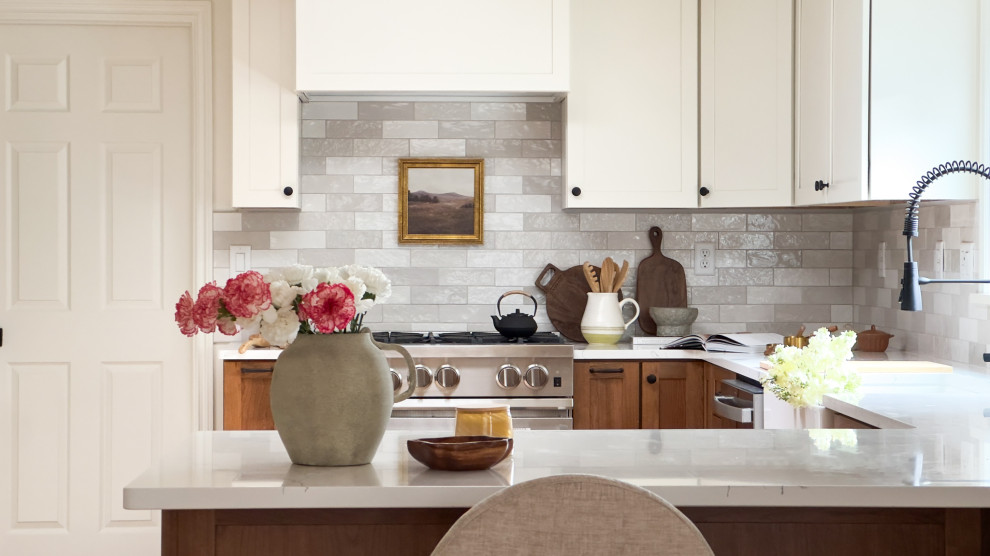 Example of a transitional kitchen design in Seattle