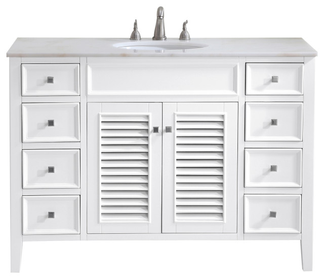 Cape Cod 48" Single Bathroom Vanity Set, White Transitional