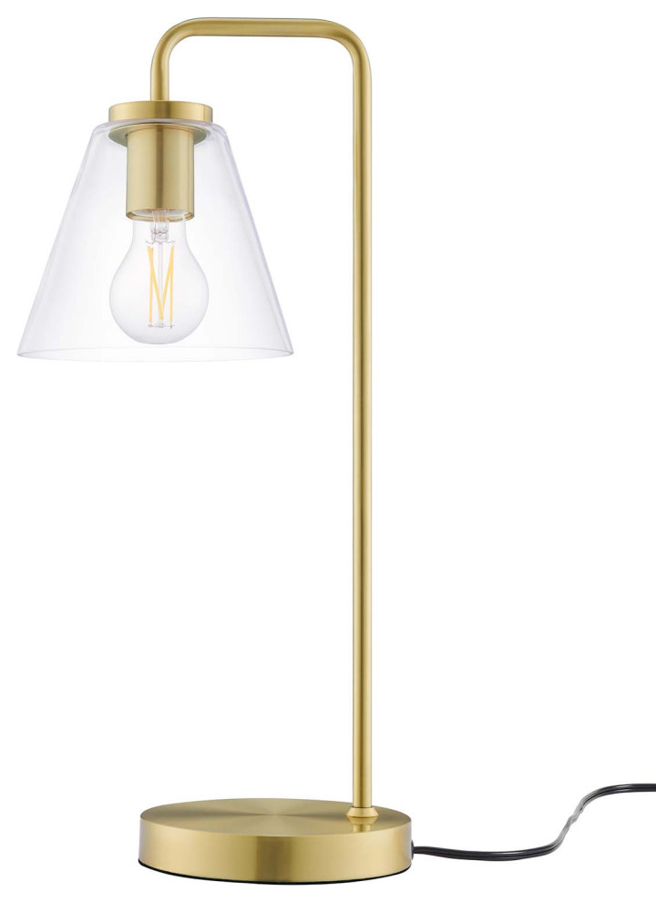 Table Desk Lamp, Black, Glass, Modern, Mid Century Cafe Bistro