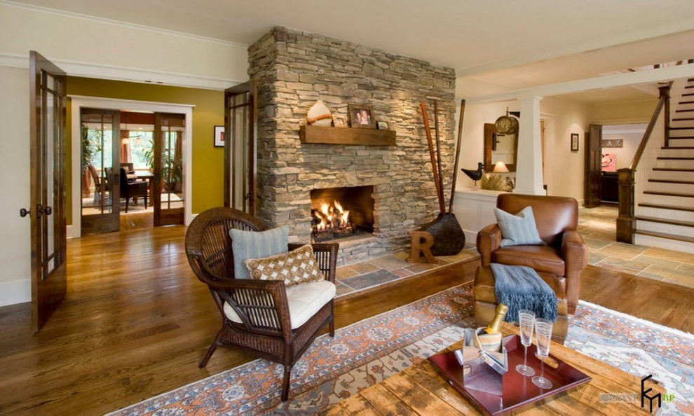 Гостиная с камином