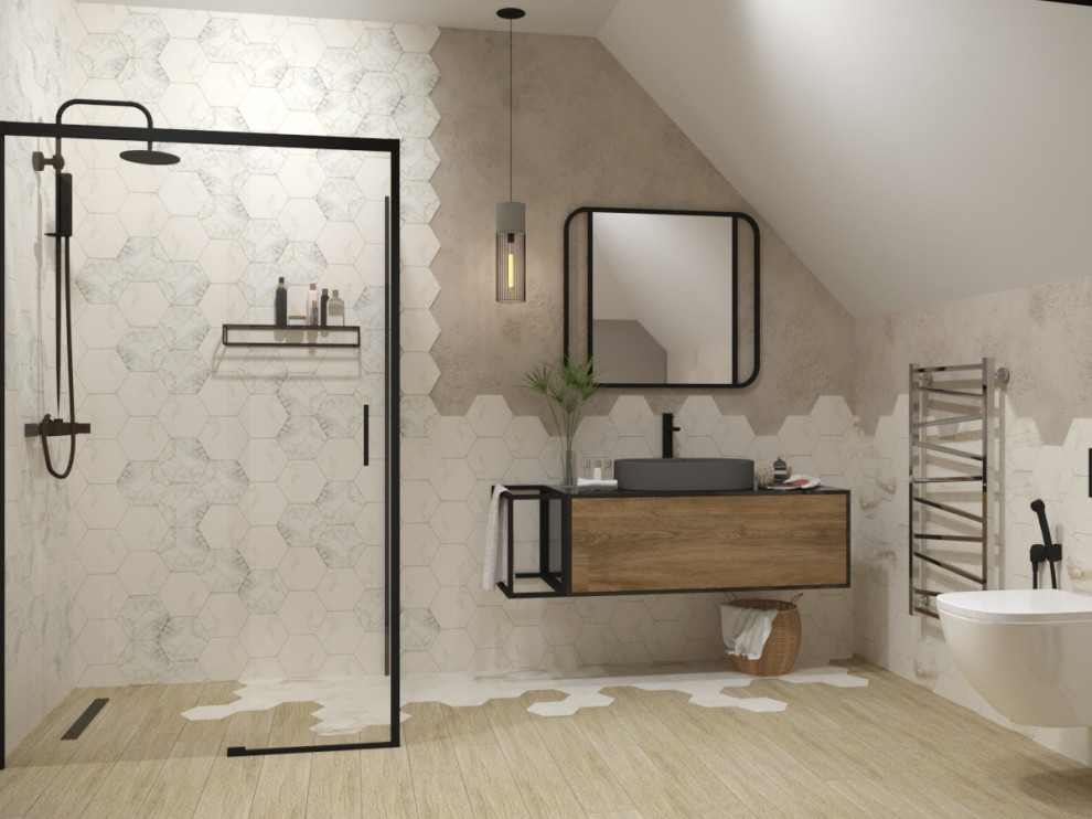 Интерьер мансардного этажа в стиле лофт