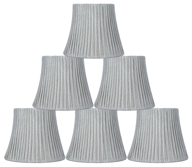 Box Pleated Chandelier Lamp Shade, Set of 6 Traditional Lighting