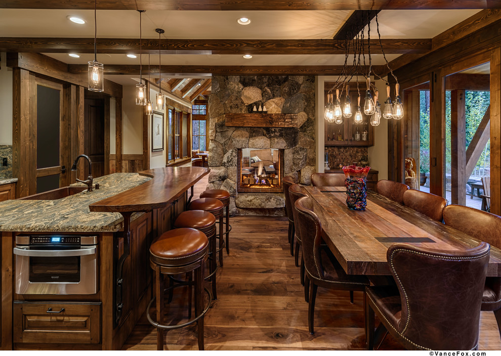 Example of a mountain style kitchen design in Sacramento