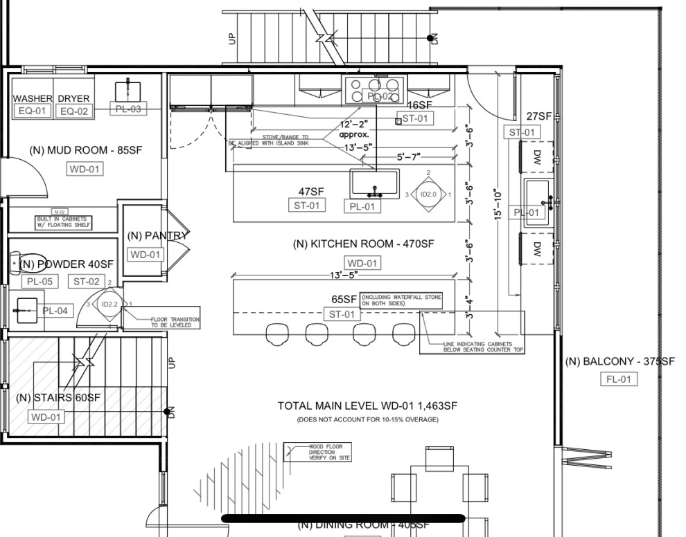 Kitchen layout double island