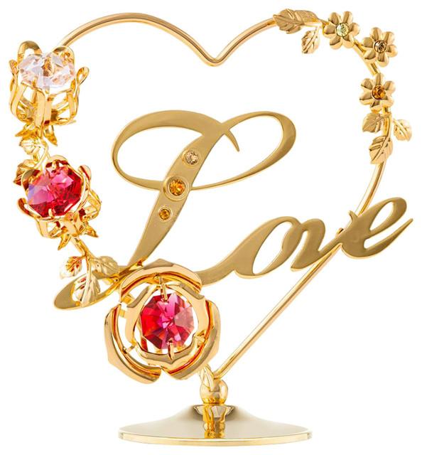 24k Gold Plated Love Table Top Ornament Contemporary Decorative Objects And Figurines by