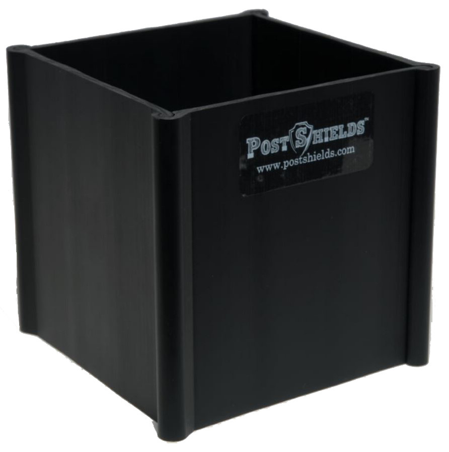 Post Shields 4" Mailbox And Fence Black Sleeve Grass Trimmer Protector