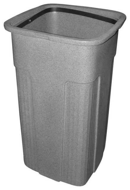 25-Gallon Square Slimline, Graystone industrial-outdoor-trash-cans