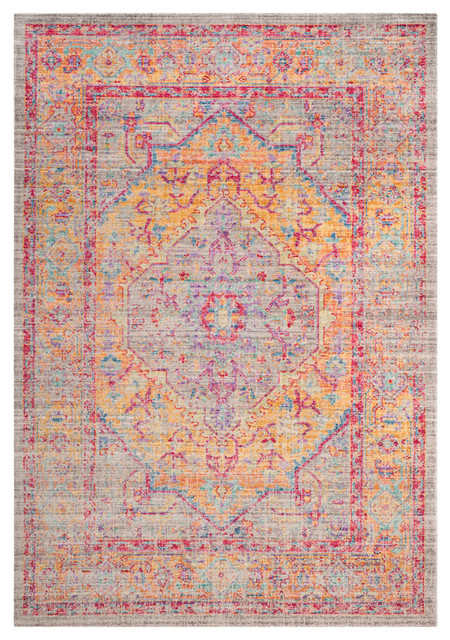Safavieh Windsor Collection WDS307 Rug, Grey/Gold, 9' X 13'