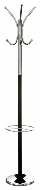 Free Standing Clothes Rack, Metal With Umbrella Base and 8 Hanger Hooks