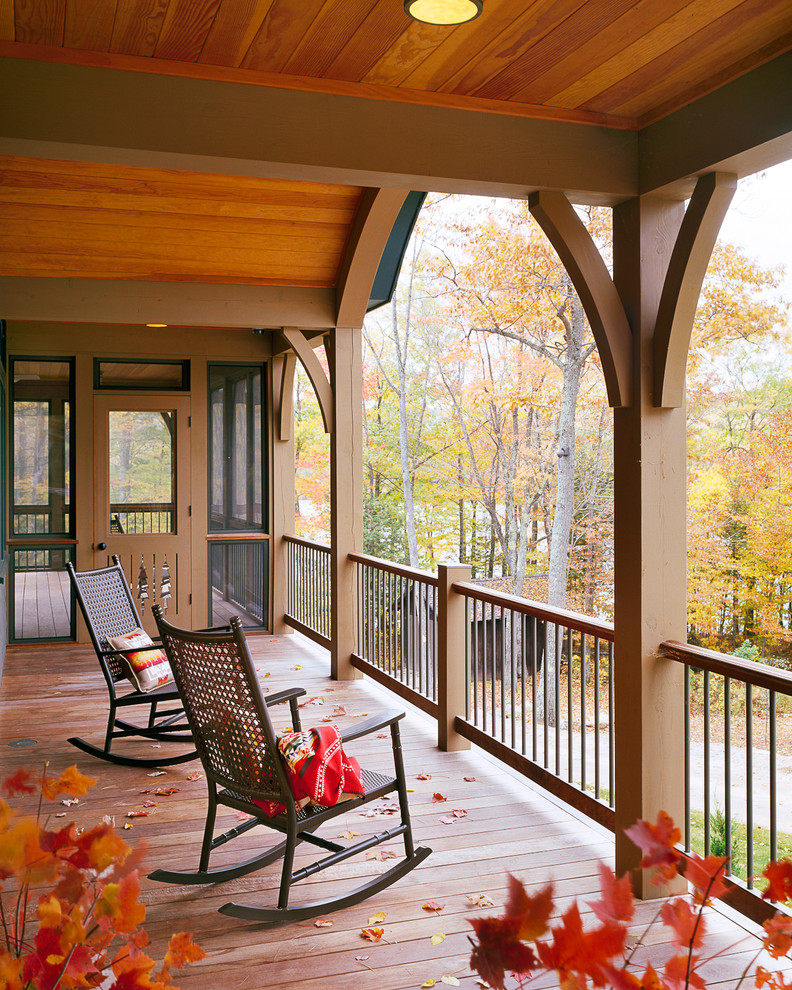 Design ideas for a traditional verandah in Portland Maine.