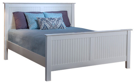 Cottage Panel Bed With High Footboard Coastal White
