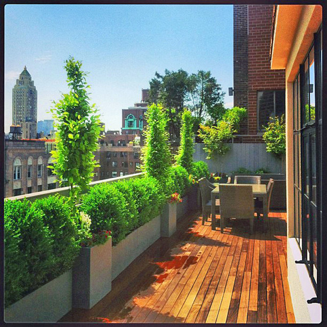 NYC Rooftop Terrace: Roof Garden, Deck, Outdoor Dining, Container Plants, Pots - Traditional ... on Roof Landscape Design
 id=65220