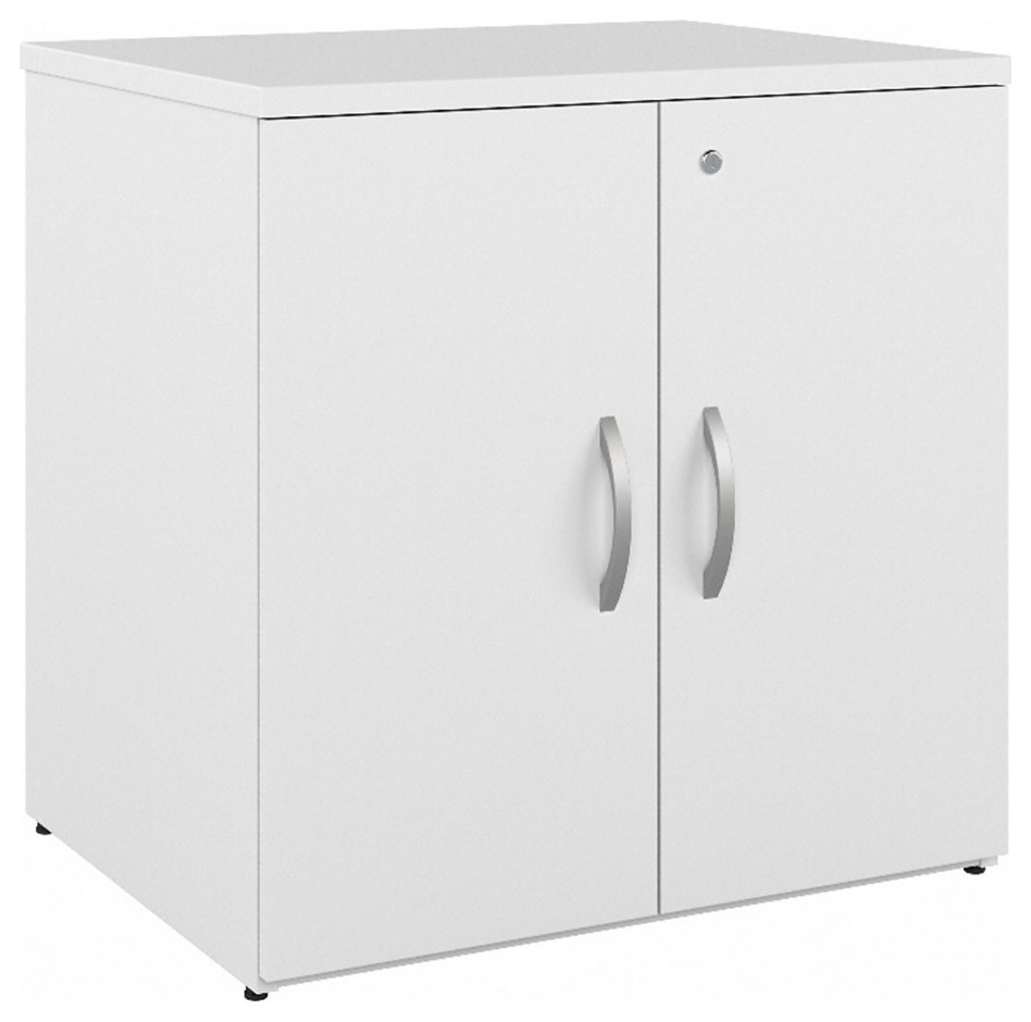 Studio C Office Storage with Doors in White Engineered Wood