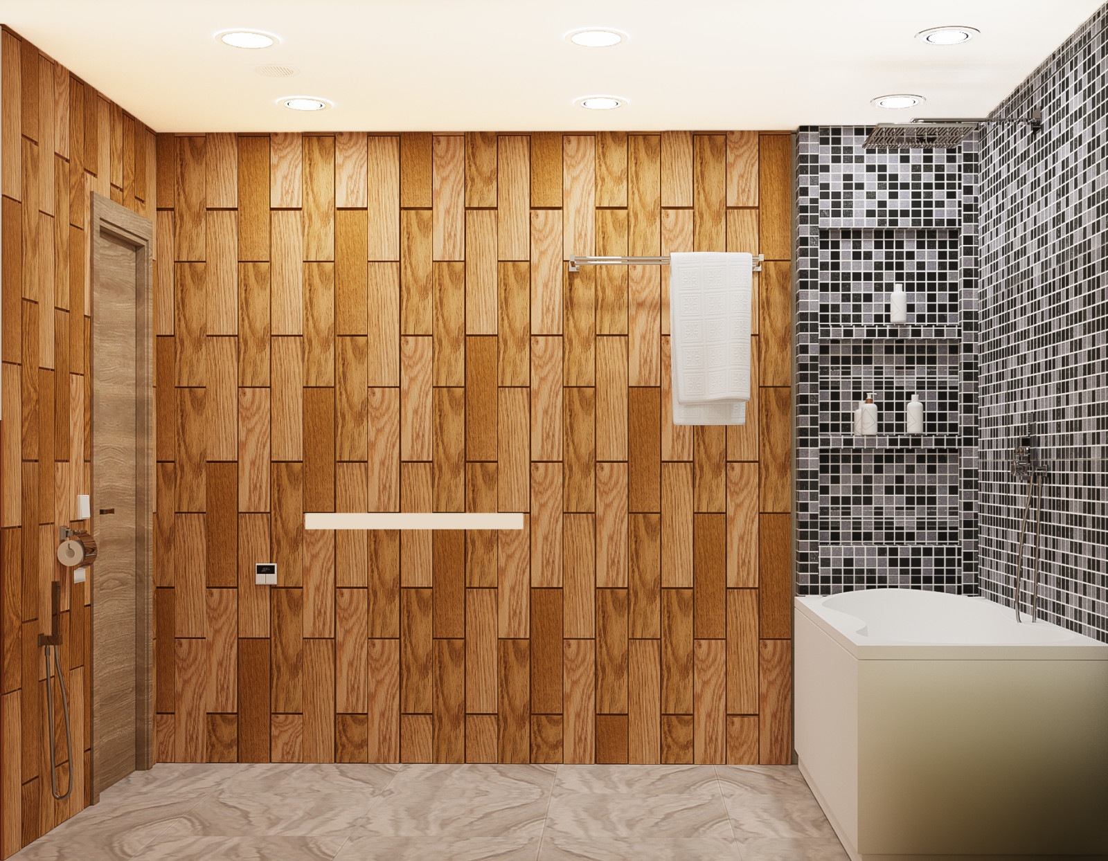 учебный проект. 1-й этаж частного дома для проживания 2 человек и собаки.