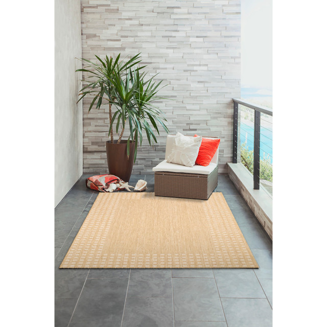 Liora Manne Carmel Gingham Border Indoor/Outdoor Rug Farmhouse Outdoor Rugs by Liora Manne
