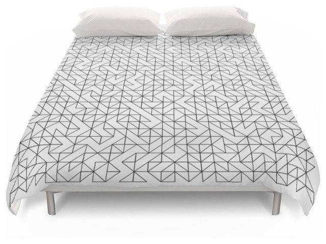 Bw Triangle Pattern Duvet Cover Contemporary Duvet Covers And