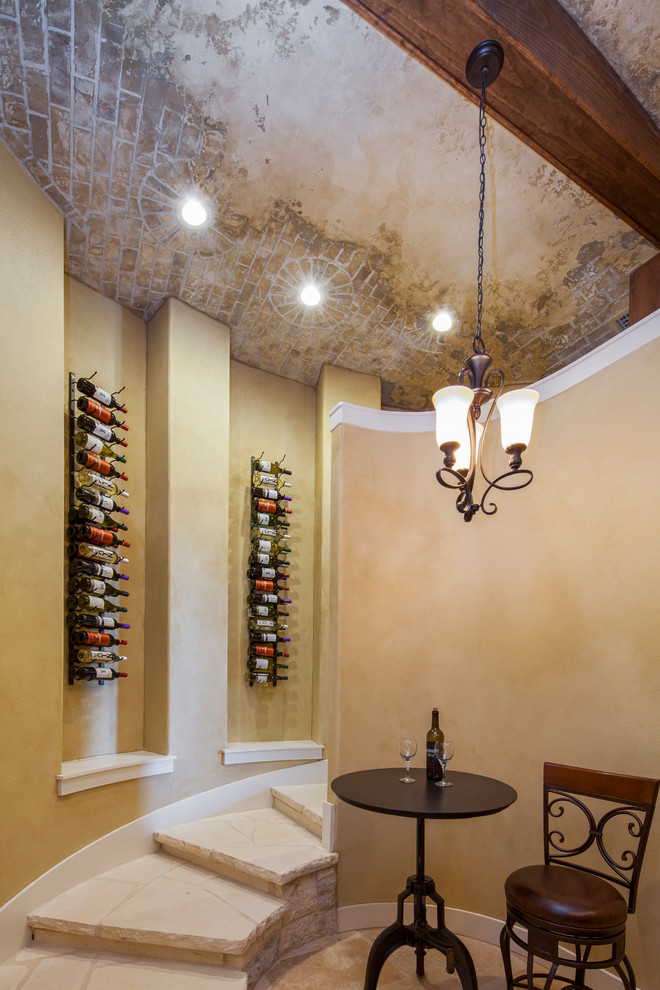 This is an example of a mediterranean wine cellar in Austin.