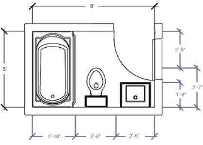 5x7 bathroom layout