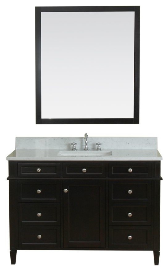 Allentown 48 in Single Bathroom Vanity in Espresso with Mirror