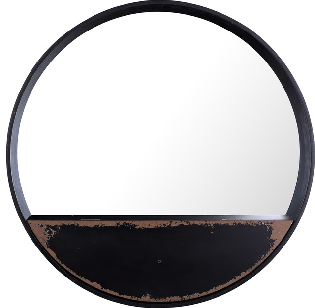 Round Metal Iii Wall Mirror Shelf Farmhouse Mirrors By Round Metal Iii Wall Mirror Shelf