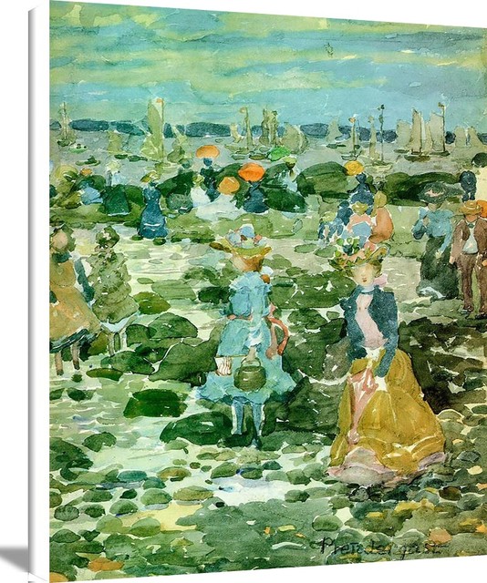 Girls in a boat with geese by Berthe Morisot Giclee Reproduction on Canvas