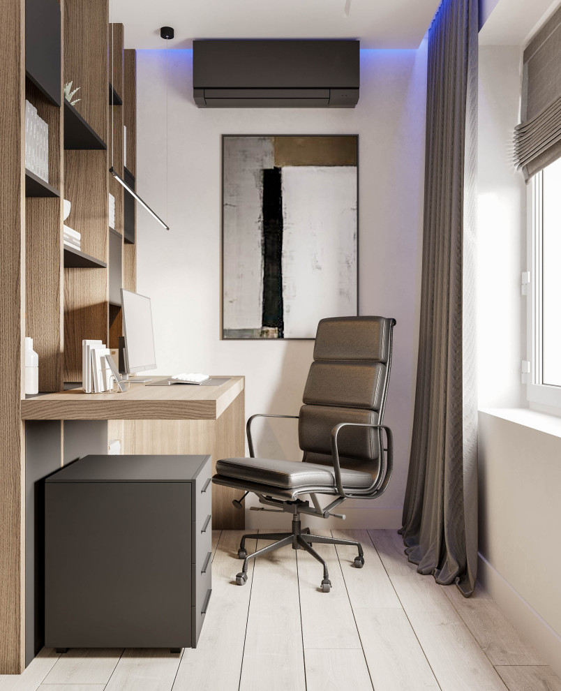 Гостиная, спальня и балкон в современной квартире