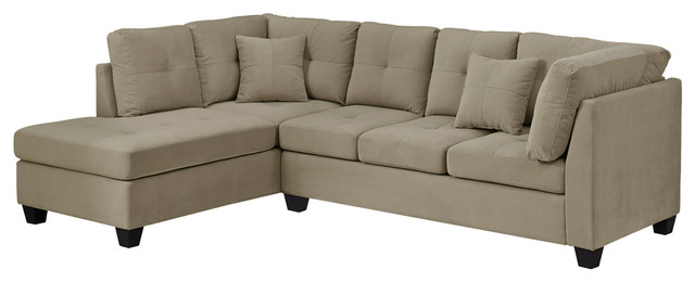 Ultra Soft Sectional Sofa Light Brown Transitional Sofa Sectional Ultra Soft Taupe Velvet