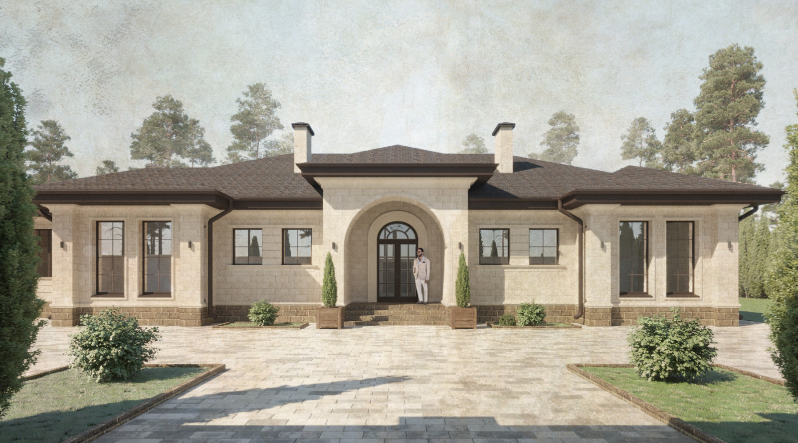 Традиционный одноэтажный дом для большой семьи