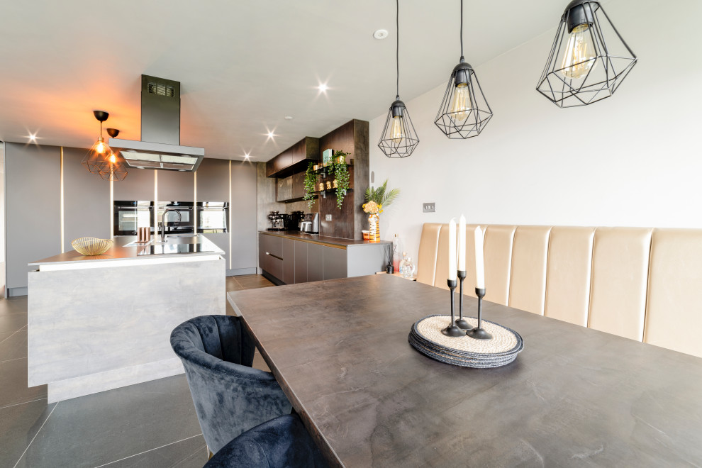 Green Industrial Dining Room Manchester by 1TWO2 Houzz
