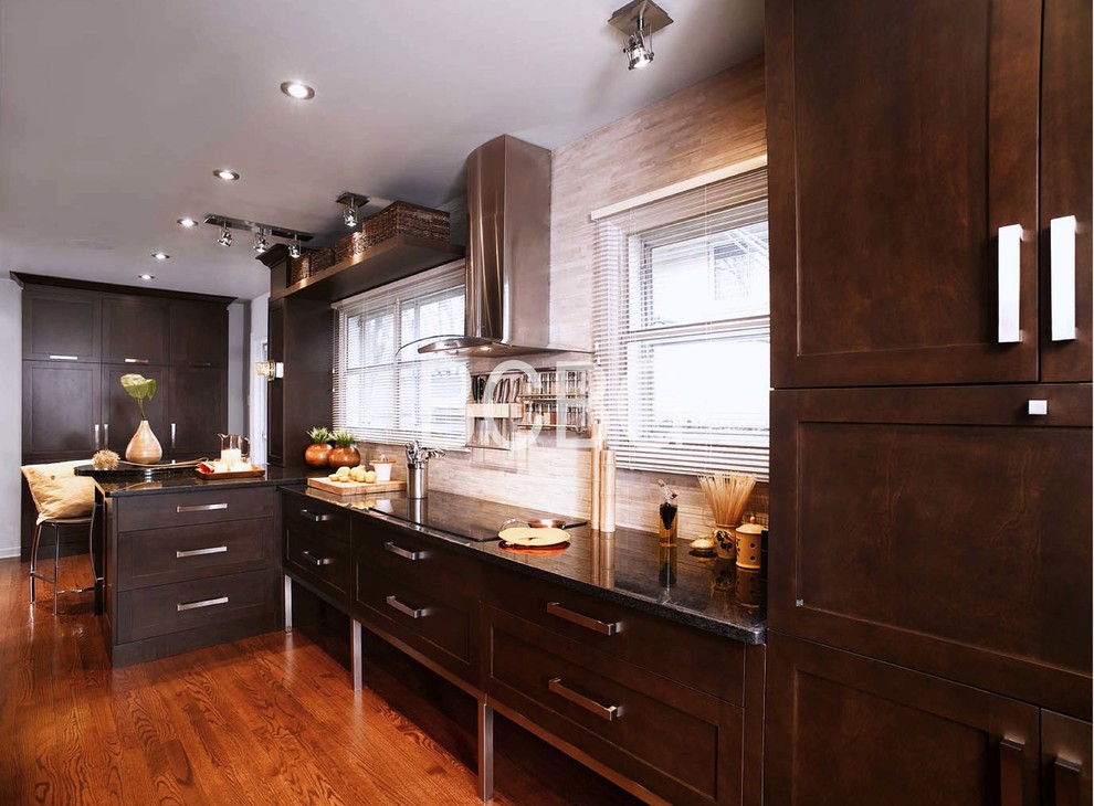 This is an example of a modern kitchen in Montreal.