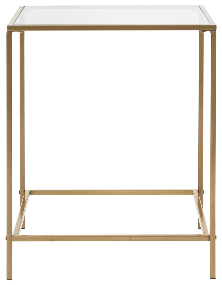 Arvi 18" Clear Glass Side Table Contemporary Side Tables And End