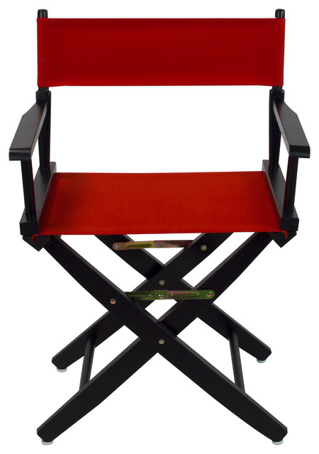 Wide 18" Director's Chair With Black Frame, Red Cover