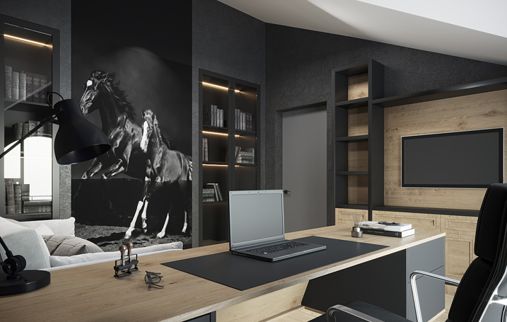 Дизайн кабинета в таунхаусе