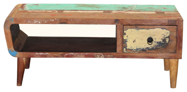 Manhattan Retro Style Reclaimed Wood Rustic Tv Media Stand