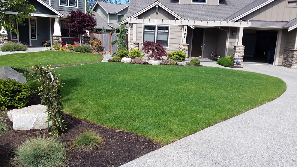 Photo of a mid-sized modern full sun front yard landscaping in Seattle.