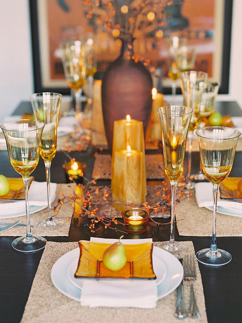 Glittering Fall Table Setting and Centerpiece Ideas : Decorating : Home & Garden