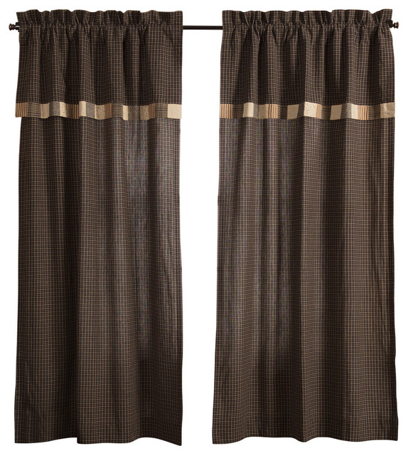 Kettle Grove Curtains With Attached Block Valance Rustic