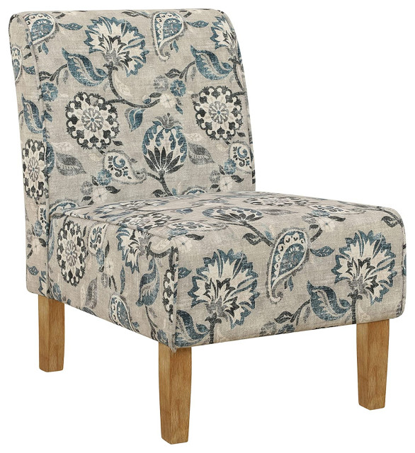 navy blue floral chair