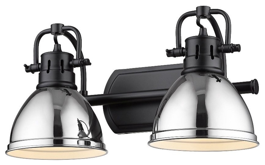 2 Light Vintage Industrial Bathroom Vanity in Aged Brass and Rubbed