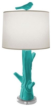 Bird Lamp, Turquoise eclectic-kids-lamps
