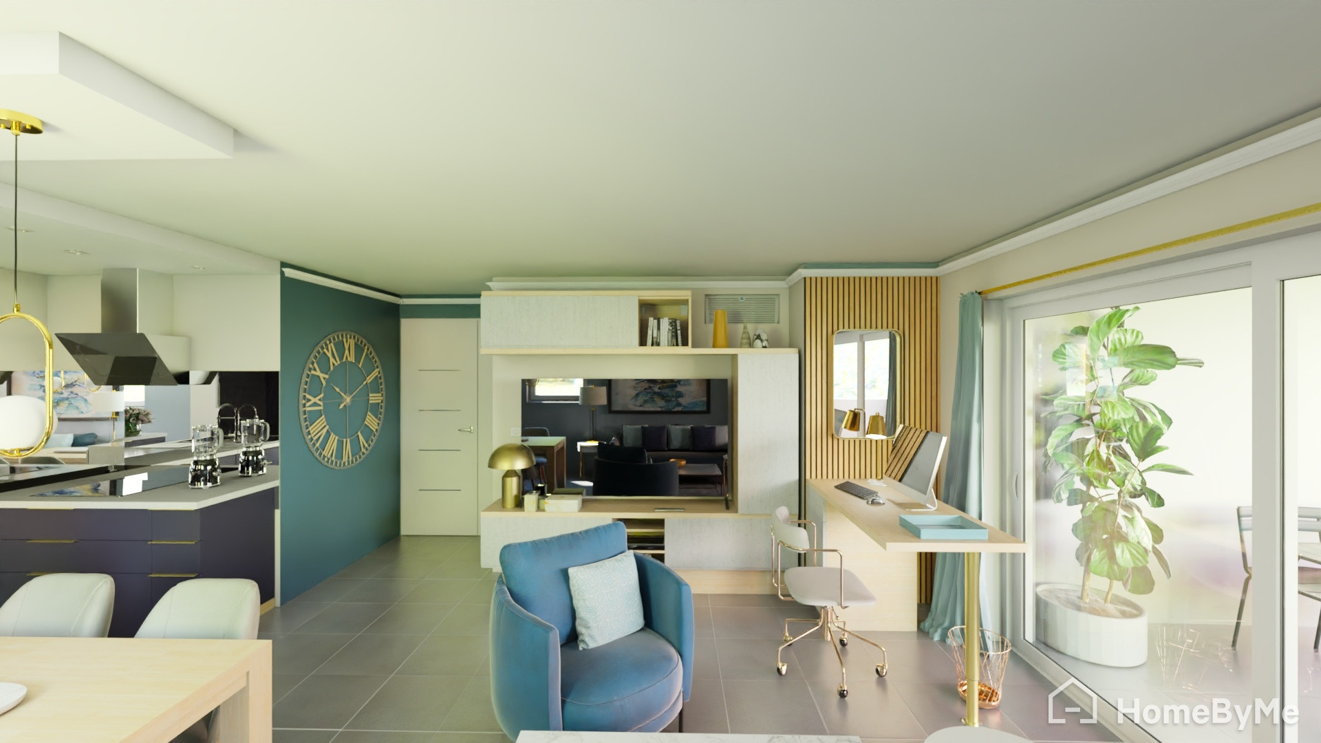 Pièce de vie 35 m²