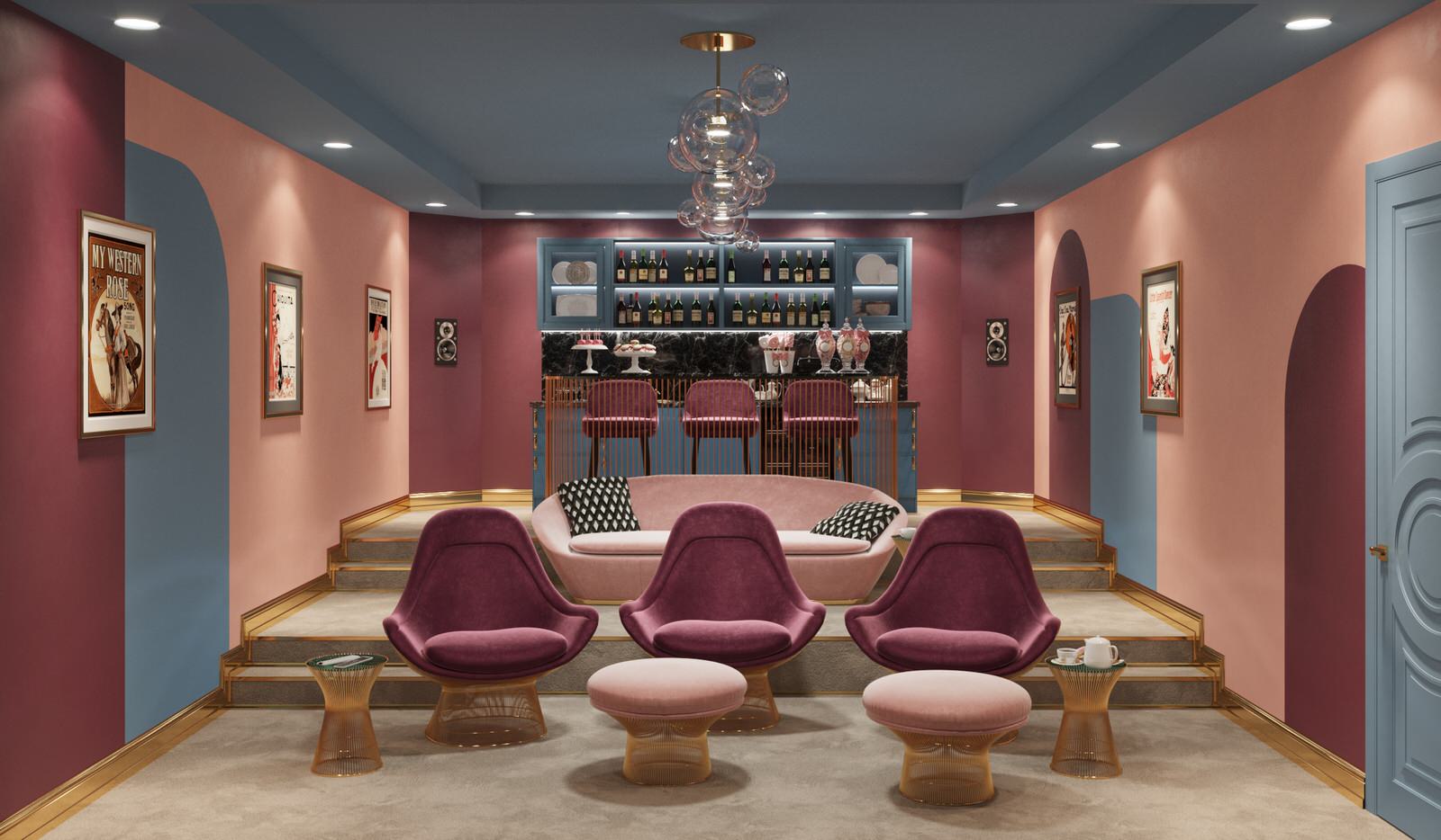 Визуализация домашнего кинотеатра "Модерн"