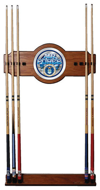 U.S. Air Force 2 piece Wood and Mirror Wall Cue Rack
