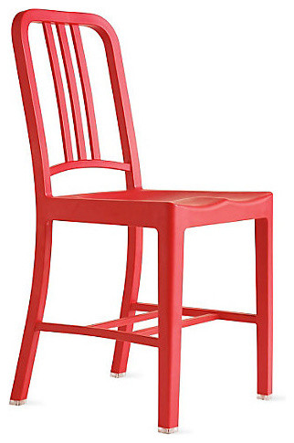 111 Navy Side Chair, Coca-cola Red